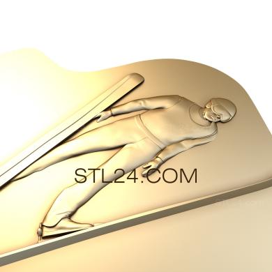 Панно (Скоростной лыжный прыжок, PD_0214) 3D модель для ЧПУ станка